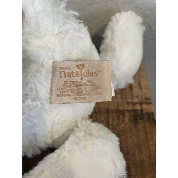 Nat & Jules Demdaco Hopsie Bunny Rabbit Plush Easter  Stuff Animal 12” White - Picture 4 of 6